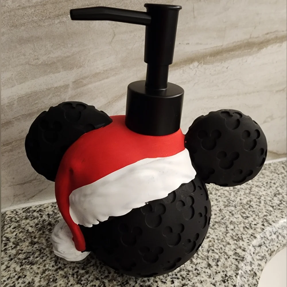 NWT MICKEY MOUSE 7in Mickey Santa Holiday Christmas Soap Lotion Dispenser